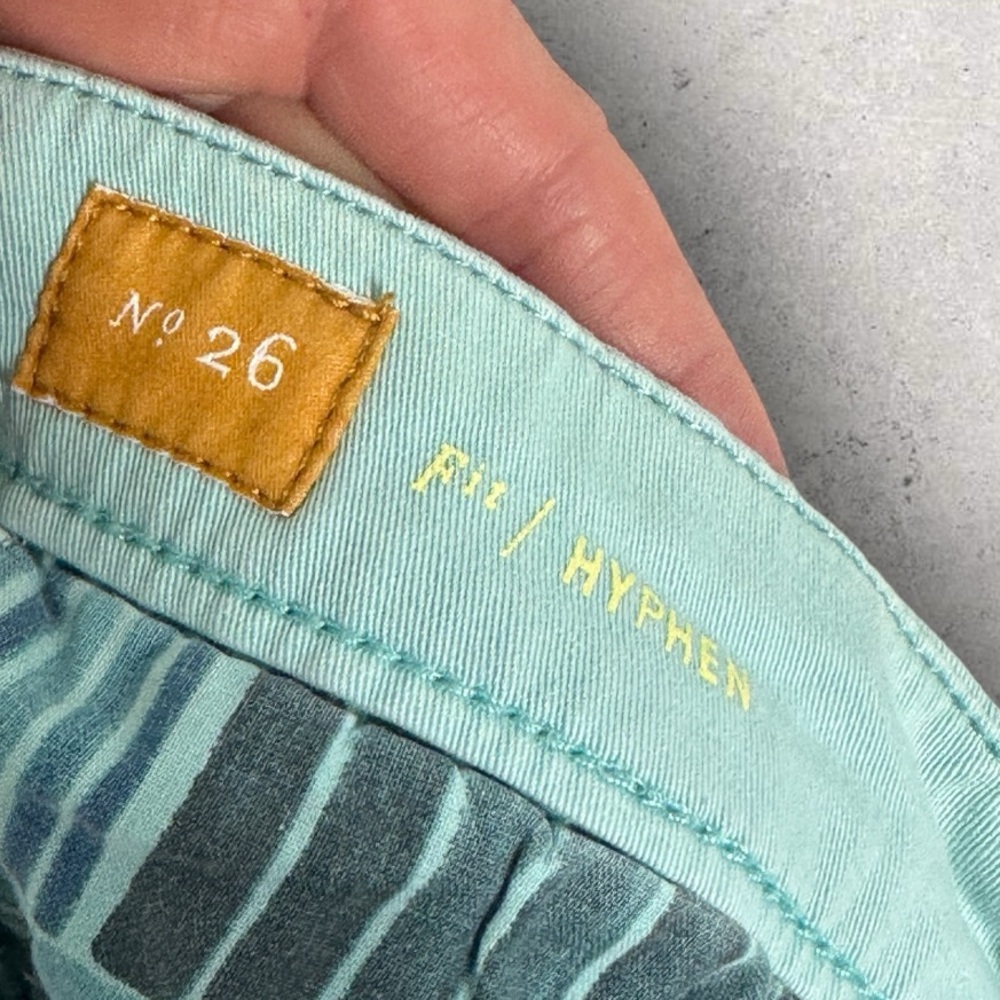 Anthropologie Pilcro Hyphen Teal Blue Chino Bermuda‎ Shorts Size 26 Pastel Beach - Picture 4 of 14
